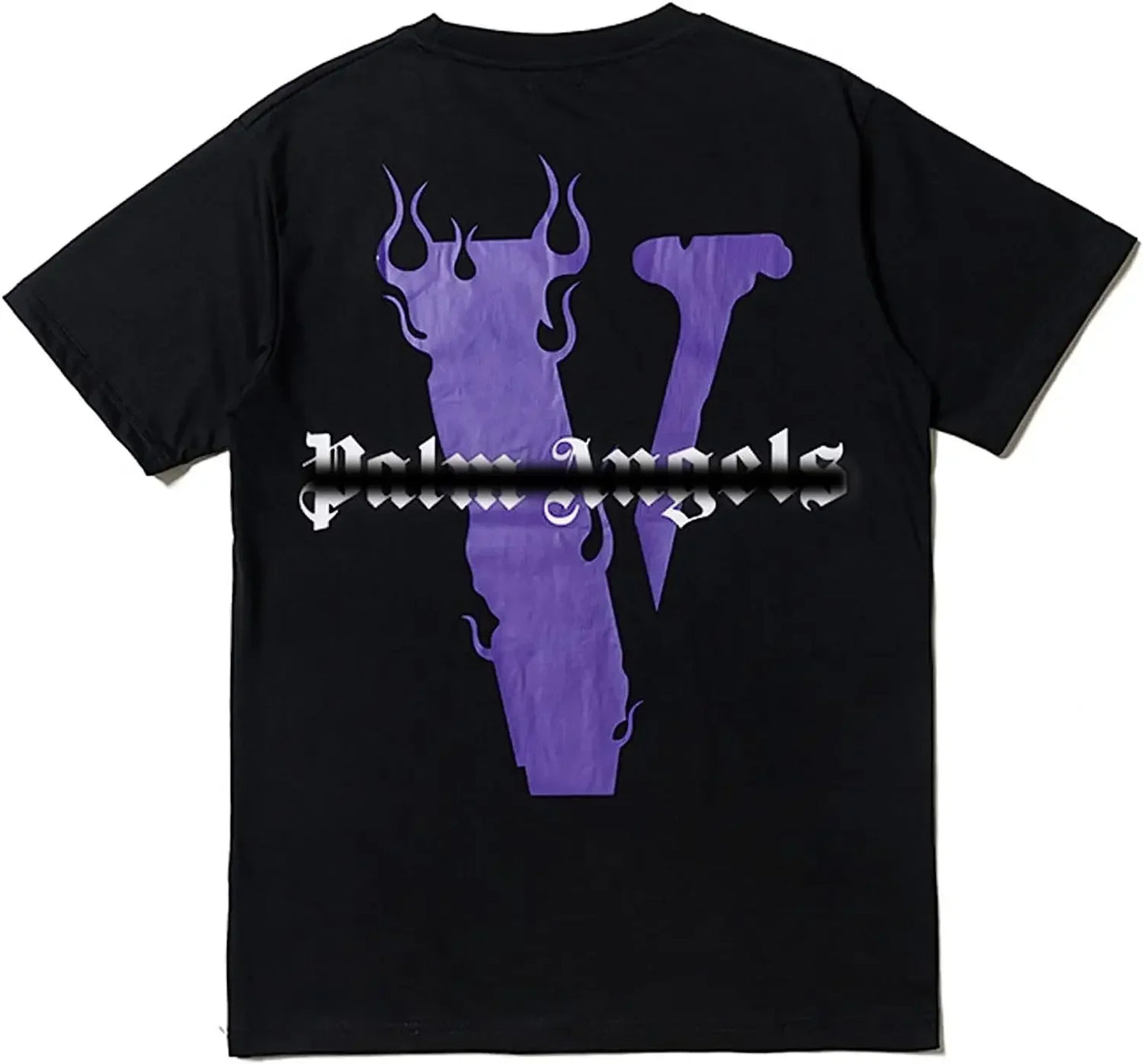 Men's Hip Hop V Letter Printed Cotton T-Shirt