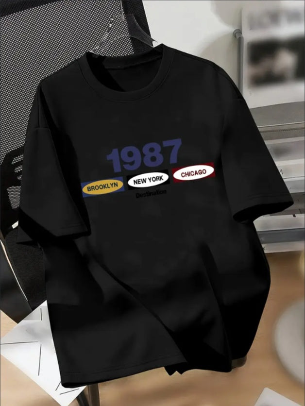1987 casual short sleeved T shirt